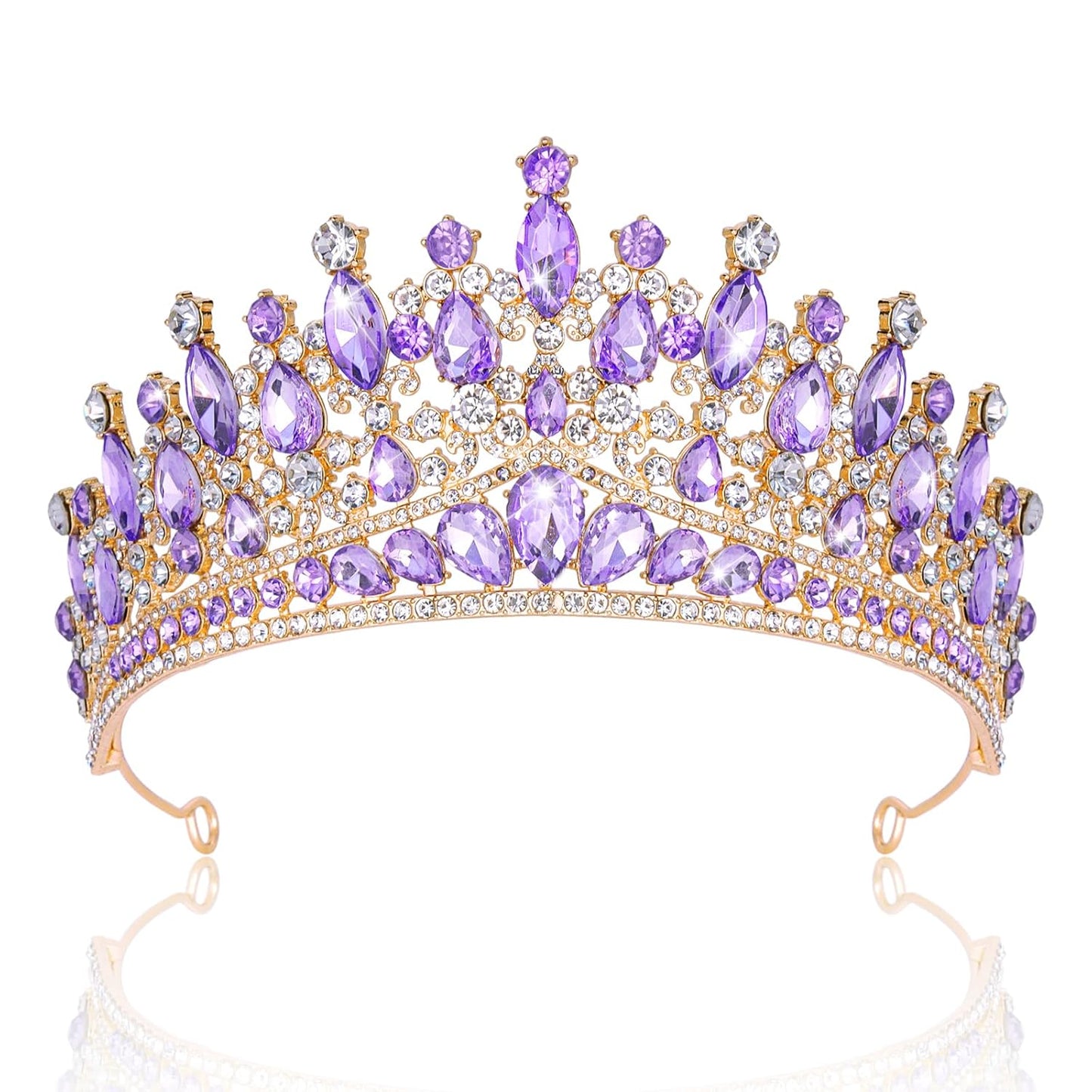 CAVETEE Birthday Crowns for Girls, Purple Tiaras and Crowns for Women and Girls Princess Crown and Tiara for Birthday Queen Parties Pageant Prom