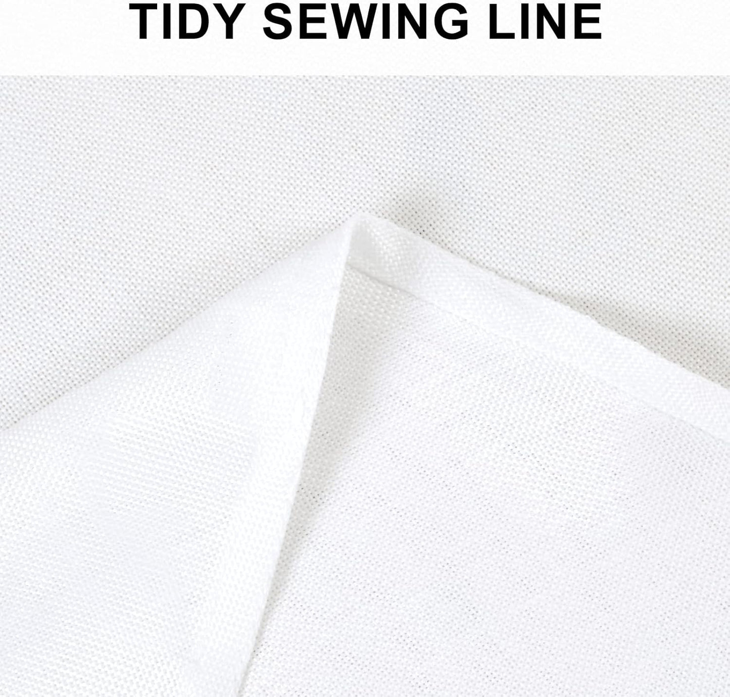 Hiasan Round Linen Table Cover 30 Inch - Wrinkle and Stain Resistant Washable Polyester Fabric Table Cloth for Dining Room Kitchen Party, White