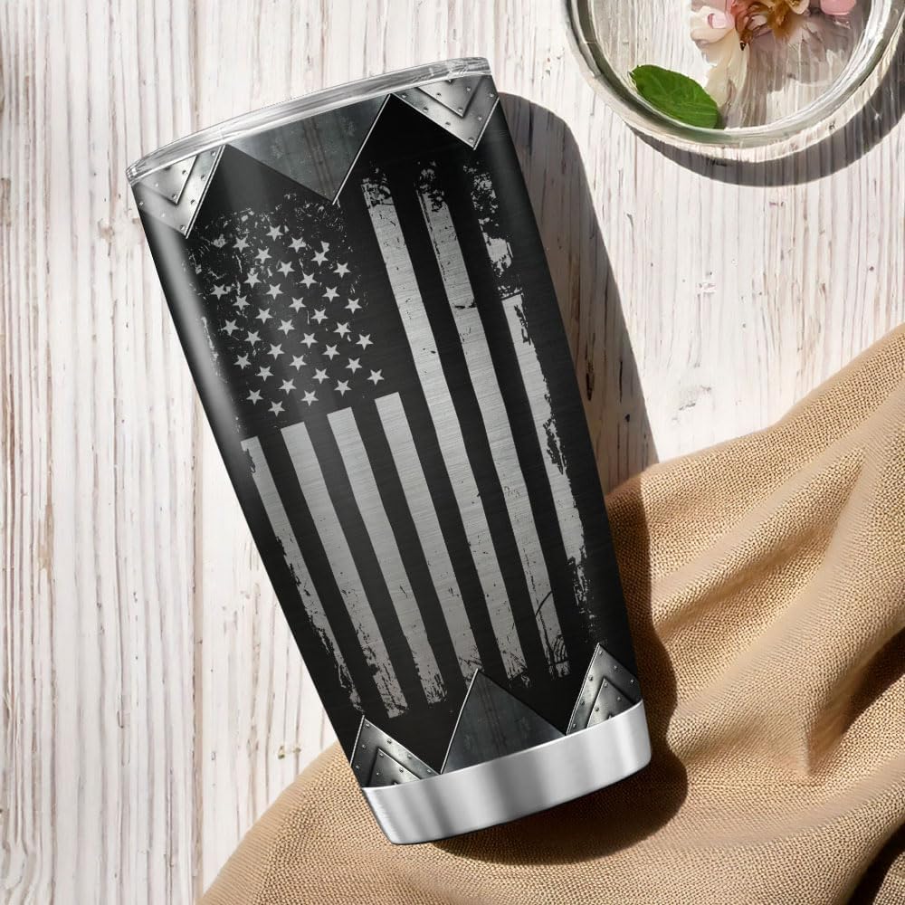 Old Lives Matter Patriotic Tumbler, Funny American Travel Cup 20oz, Stainless Steel Insulated Mug for Dad Grandpa Retirement Gift, Hot Cold Drinkware for Men