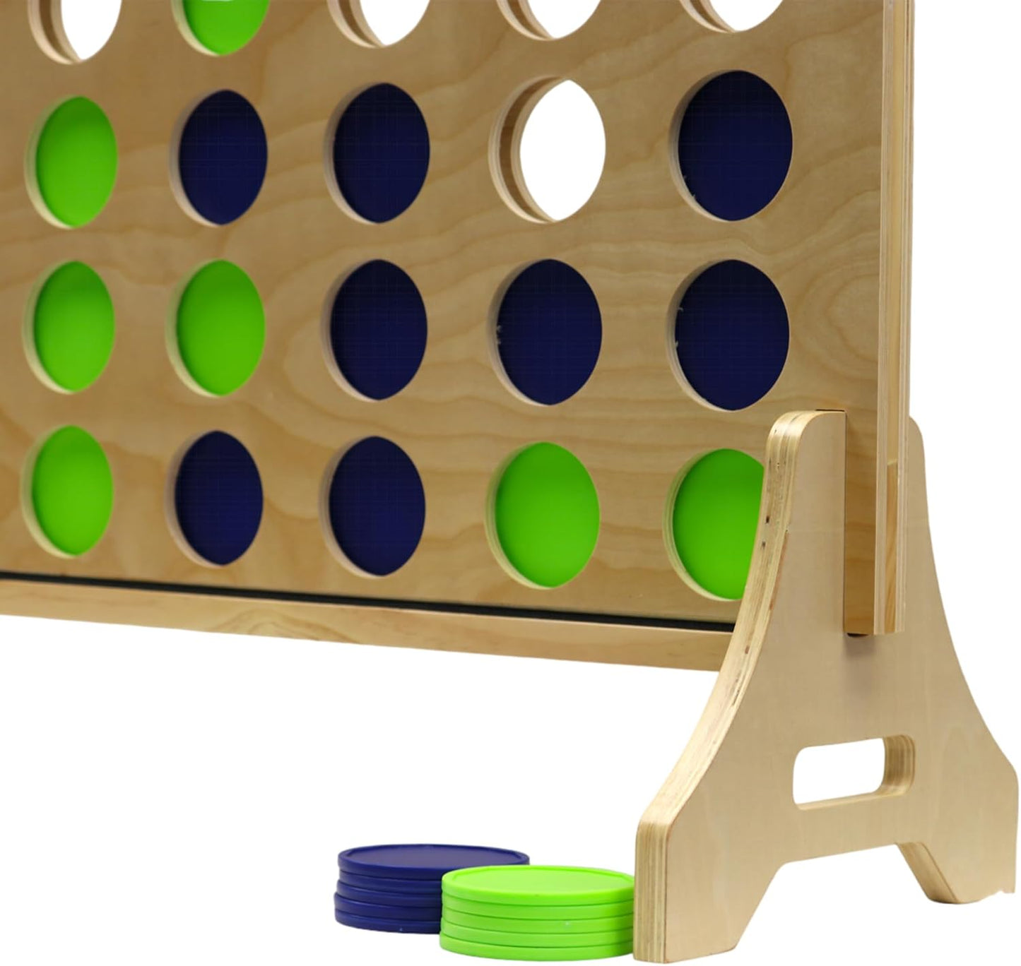 Tailgating Pros Premium Giant Four in a Row with Carrying Case - Jumbo Oversized Outdoor Yard Game - Connect Multiple Pucks in a Row to Win - Many Puck Colors Available!