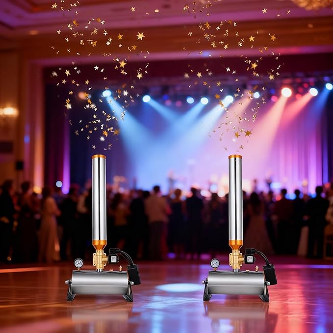 TrueyEssence Professional Confetti Cannon Machine, 2 Pcs Electric Paper Confetti Launcher with Remote Control Adjustable Angle 150W for Wedding Event Party Stage