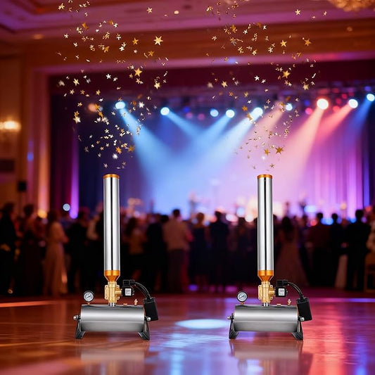 TrueyEssence Professional Confetti Cannon Machine, 2 Pcs Electric Paper Confetti Launcher with Remote Control Adjustable Angle 150W for Wedding Event Party Stage