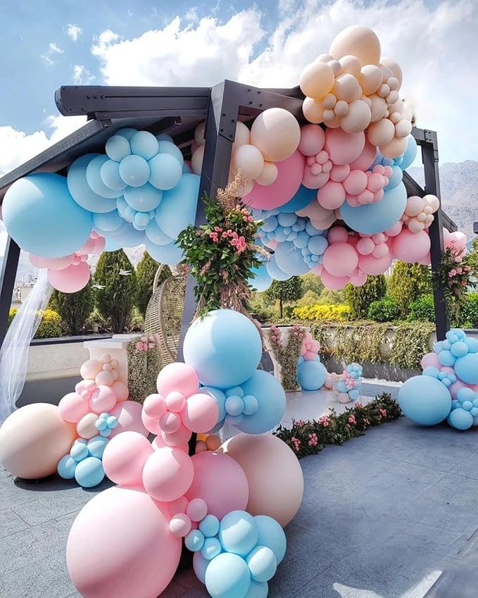 Pastel Pink Balloon Garland Double Stuffed Light Baby Pink Balloon Arch Kit Different Sizes 18/12/5 Inch Latex Color for Baby Shower Birthday Bridal Wedding Gender Reveal Princess Party Decorations