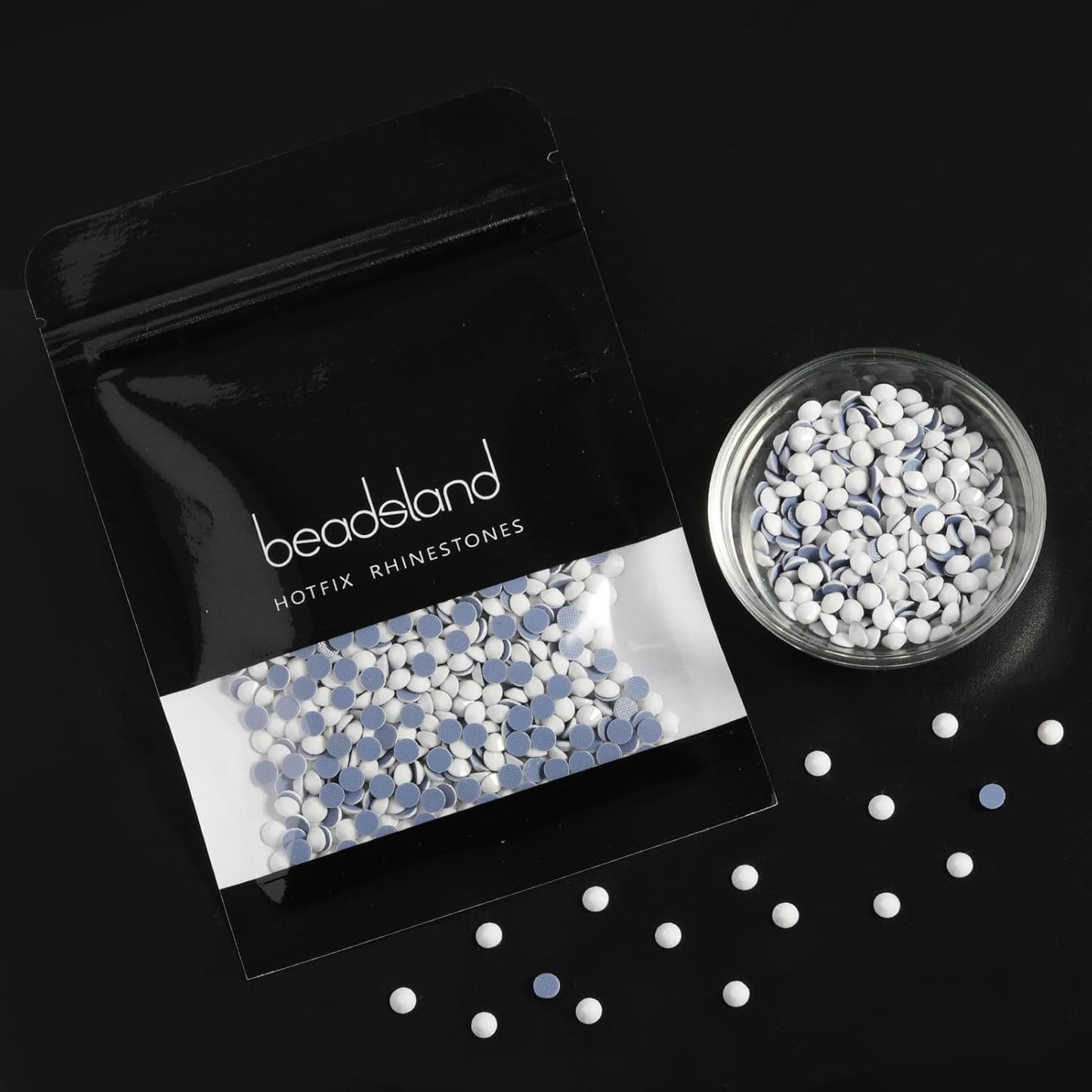 Beadsland Hotfix Rhinestones, 1440pcs Flatback Crystal Rhinestones for Crafts Clothes DIY Decoration, Chalk White, SS12, 3.0-3.2mm