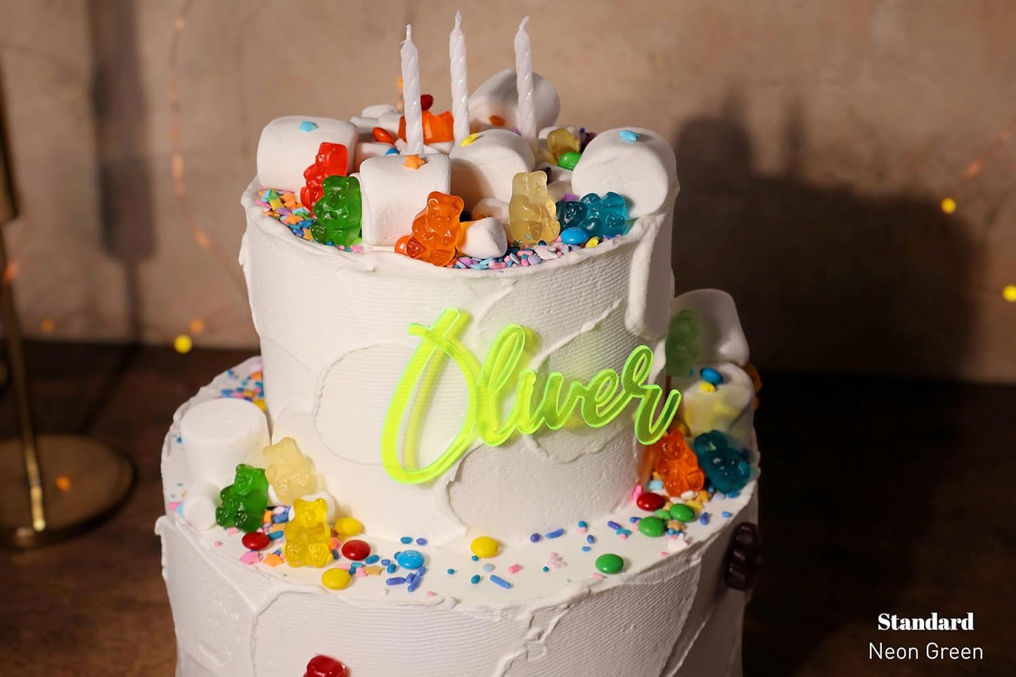 Custom Cake Name Sign | Acrylic Cake Name Plaque | Personalized Cake Name Plate Plaque | Cake Letters | Cake Decoration for Birthday BabyShower Wedding