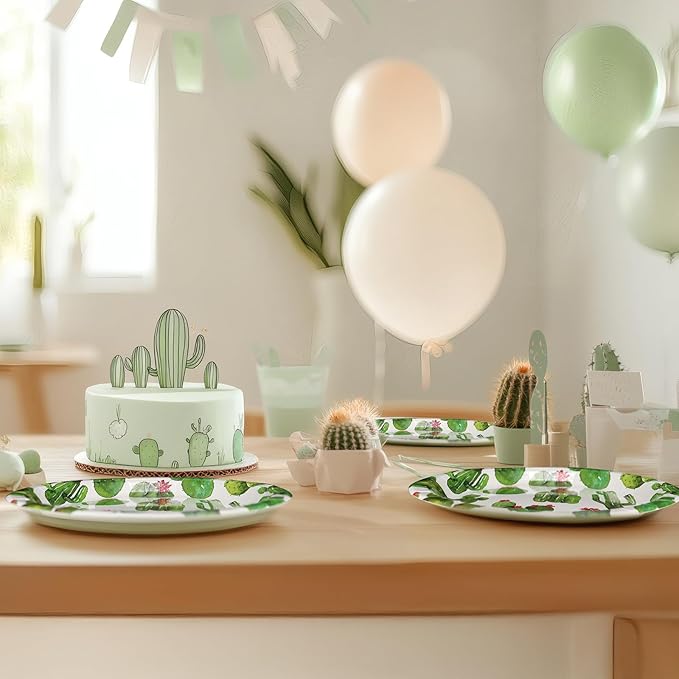 Cactus Party Decorations - Cactus Party Plates and Napkins for Kids Birthday Party, Serves 40 Guests