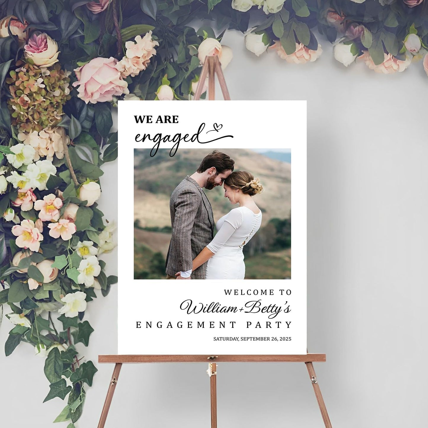 We're Engaged Sign - Perfect for Photos & Parties, Engaged Decorations for Your Special Day