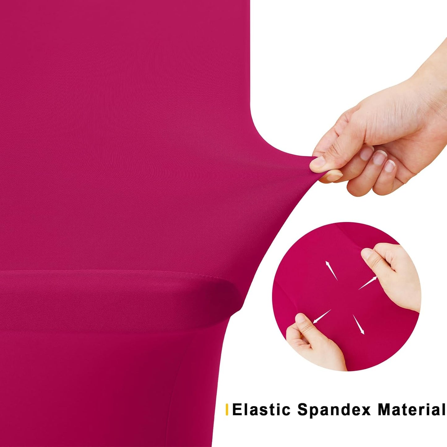 Smiry 2 Pack Spandex Table Cloth 8FT, Elastic Fitted Stretch Tablecloths for Rectangle Tables, Washable Table Cover for Outdoor, Wedding, Banquet & Parties (Fuchsia, 96Lx30Wx30H Inch)