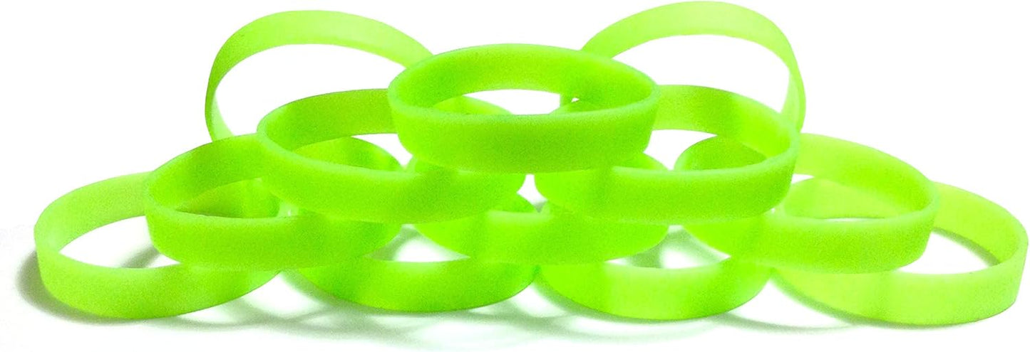 TheAwristocrat 1 Dozen (12) Multi-Pack Blank Rubber Wristbands Silicone Bracelets - Select from a Variety of Colors
