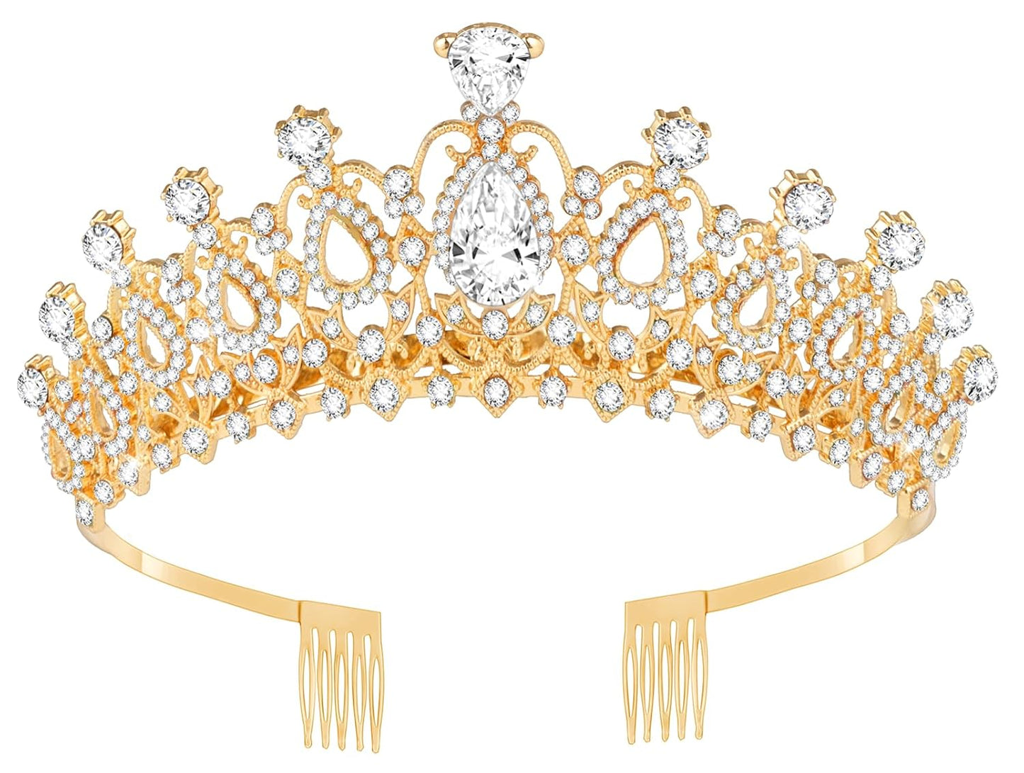 Tiara Crown for Women, Queen Tiara for Birthday Prom Bridal Party Custome Gold