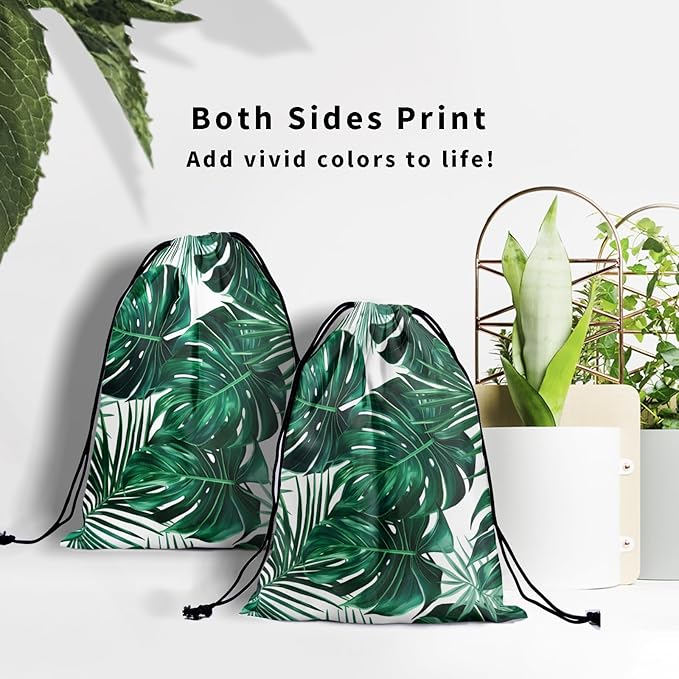Nerxy Leaf Grip Bags for Gymnastics Tropical Leaves Grip Bag Botanical Drawstring Storage Bags