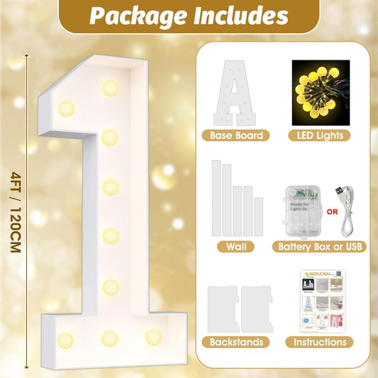 Ledido 4FT Marquee Light Up Numbers 25, Marquee Numbers 4 Feet Tall for Birthday, Anniversary,Graduation Party Decorations,Big 25th Birthday Number for Party Decor,Warm White Large Lighted Number 25
