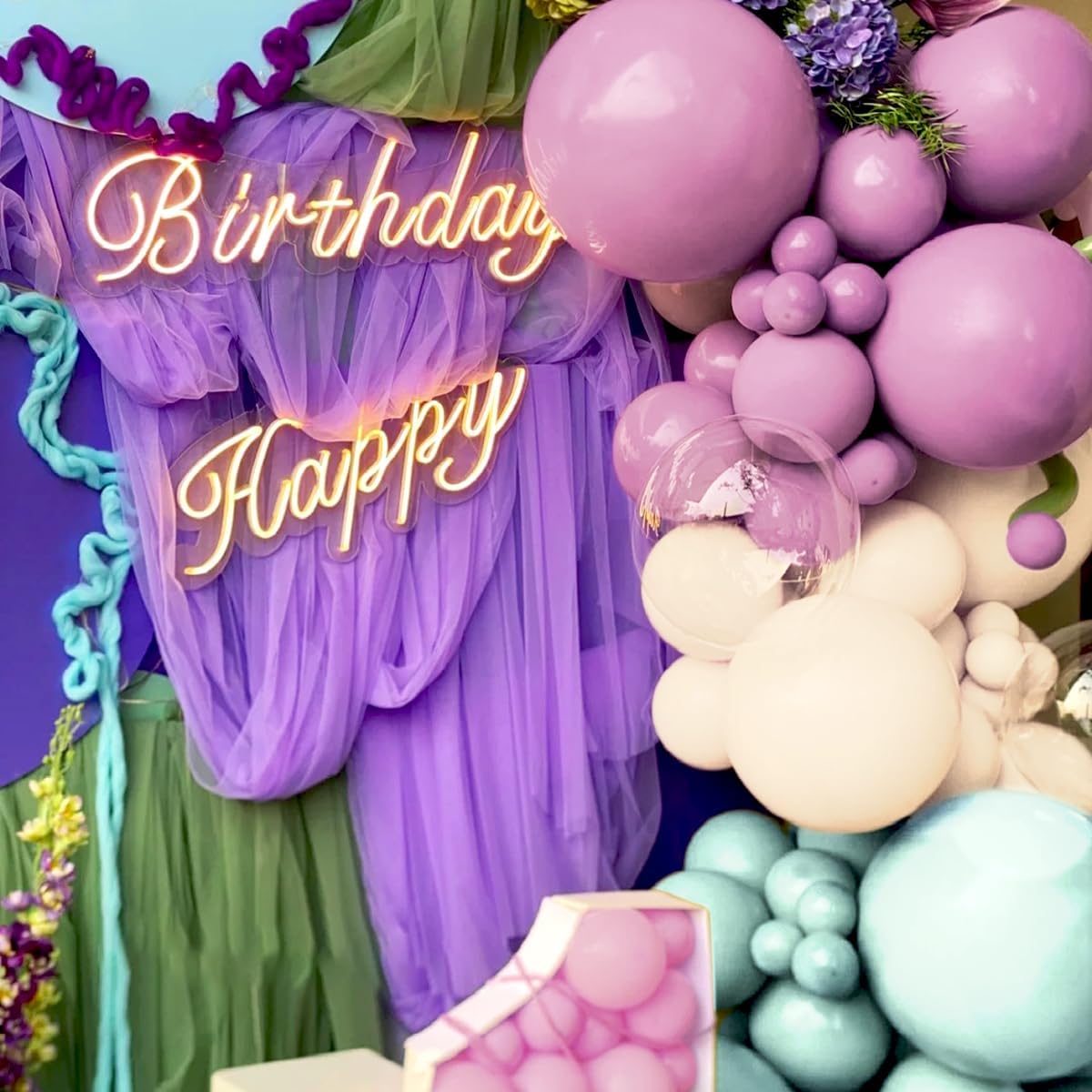 Dusty Purple Green Nude Balloon Garland Arch Kit, 160Pcs Boho Blush Pastel Green Light Brown Balloons for Baby Shower Birthday Wedding Wildflower Party Decoration