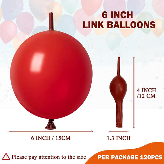 IN JOOYAA Link Balloons 6 Inch 120 Pcs Quick Link Balloons for Wedding Party Festival Birthday Decorations (Gold)