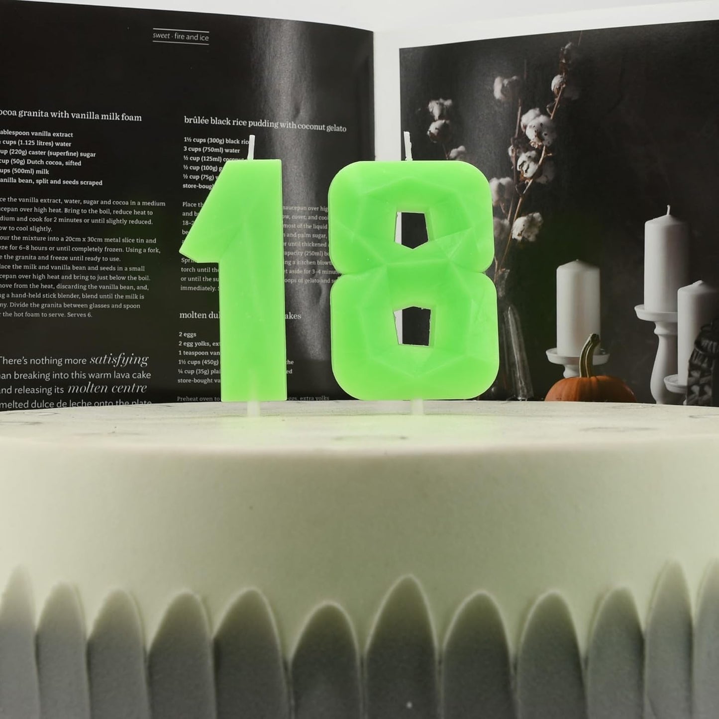 DERVENTA Large Birthday Candle Number 3D Luminous Green 3.7 inch Party Celebration Anniversary Decoration Cake Topper 1 Piece (Luminous Green Number 17)