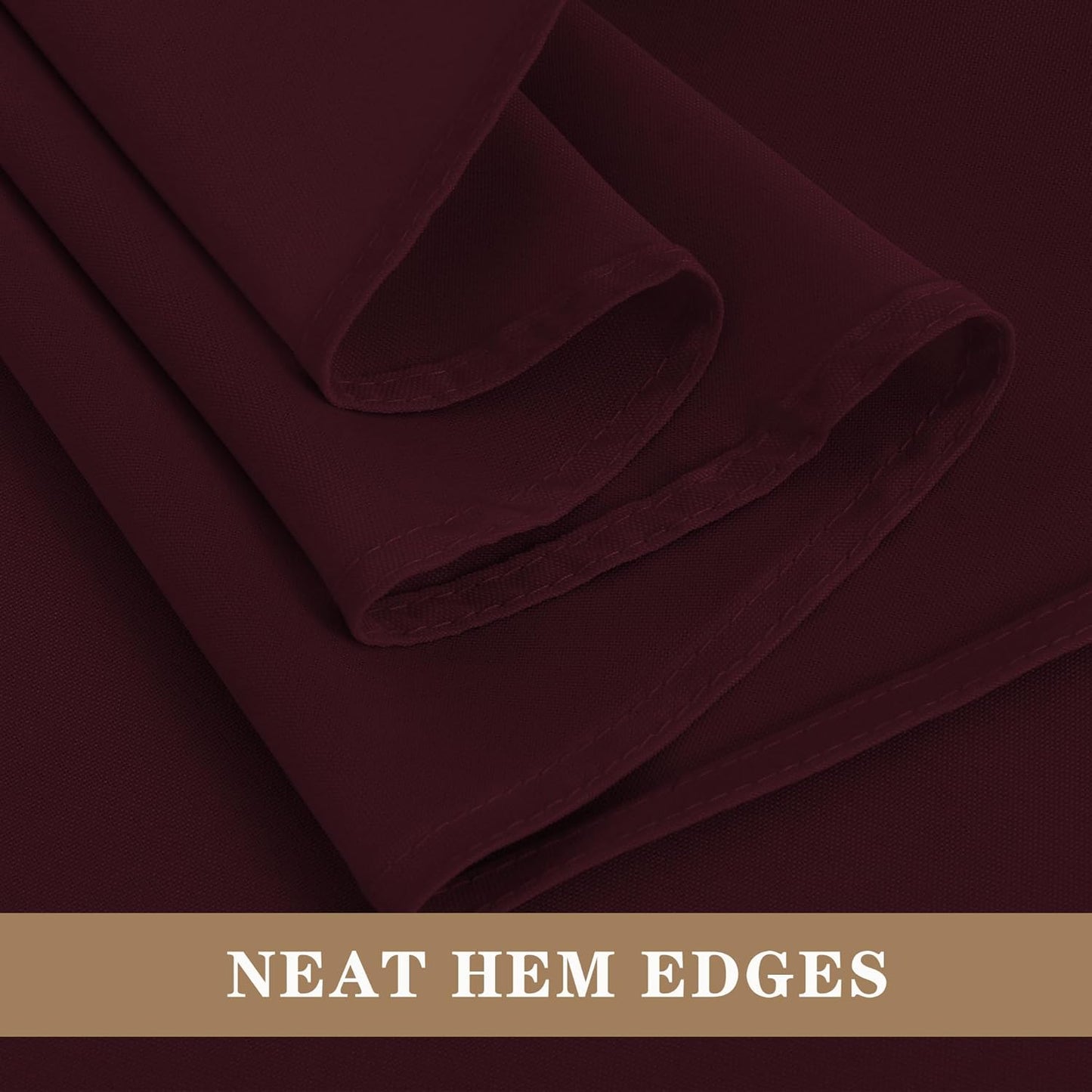 Fitable 6 Pack Burgundy Round Table Clothes - 90 Inches in Diameter - Stain Resistant and Washable Tablecloths, Polyester Fabric Table Covers for Wedding, Party, Banquet, Gathering