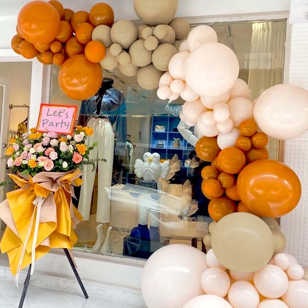 Fall Balloon Garland Arch Kit, 160Pcs Boho Burnt Orange Pastel Brown Pale Orange Balloons for Birthday, Baby Bridal Shower, Wedding Party Decorations