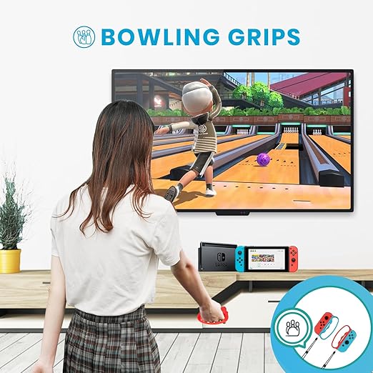 CODOGOY 12-in-1 Switch Sports Accessories Bundle for Switch 1/OLED - Complete Family Sports Kit with Storage Bag, Bowling Grips & 2 Player Support for Nintendo Switch Sports Games, Switch 1 Only