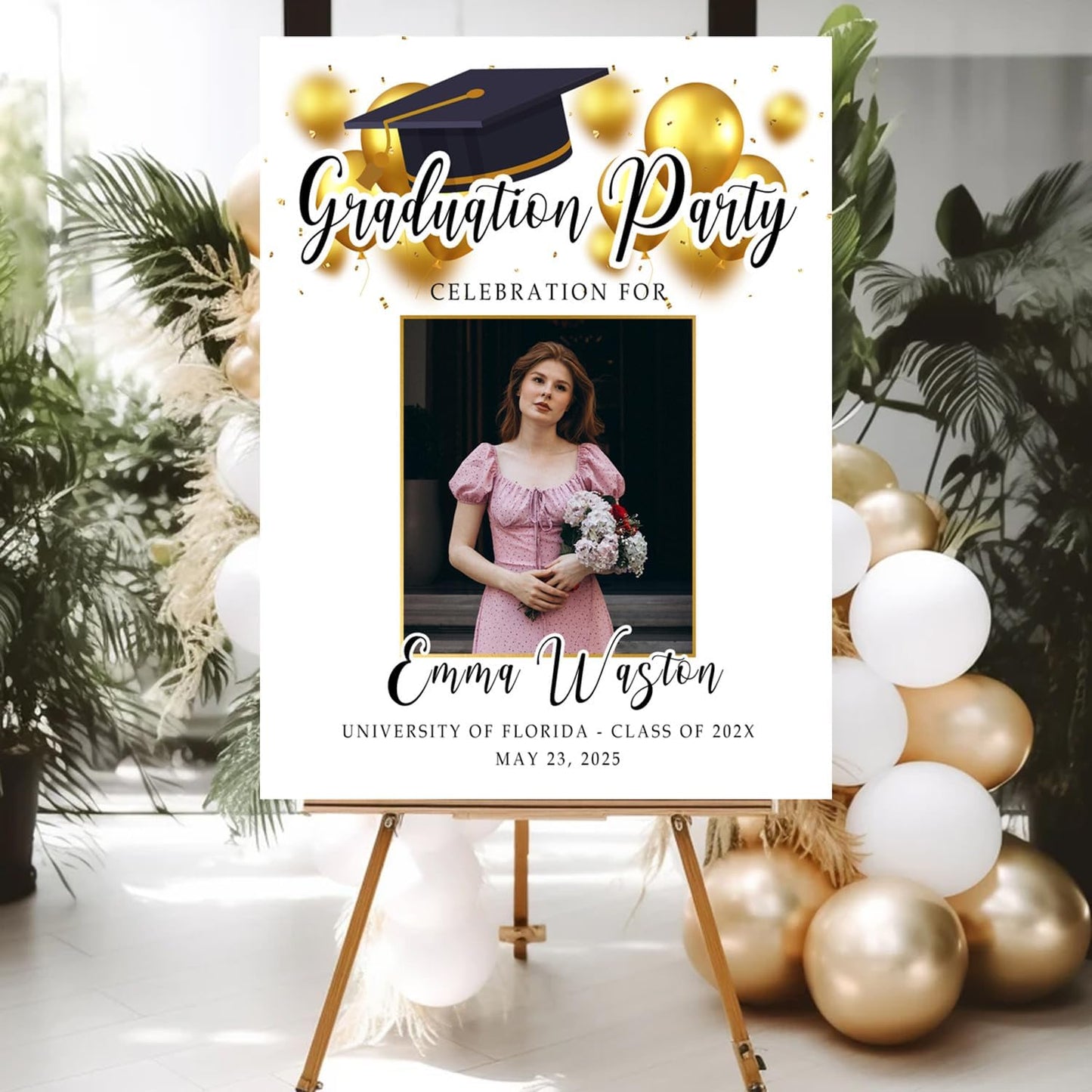 Personalized 2025 Graduation Party Welcome Sign, Minimalist Grads Decor, Class of 2025 Graduation Party Poster, Custom Graduation Party Sign, Congrats Grad Decorations Design 10