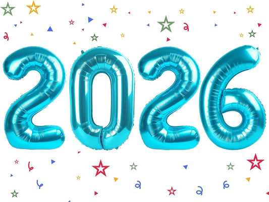 2026 Balloon - Light Blue Birthday Number Balloons, 40 Inch Large Foil Balloons for Men Women Boys Girls Light Blue Themed Birthday Decorations，Number 2026 Balloon