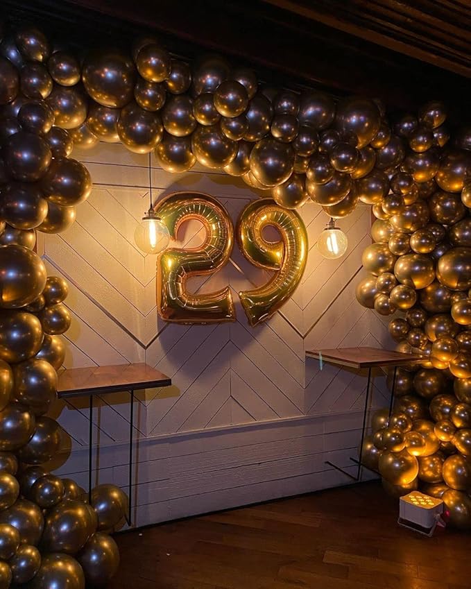 KBZVNAF Gold Metallic Chrome Latex Balloons - 50 Pack 12 inch Round Helium Balloons for Birthday Wedding Graduation Baby Shower Party Decorations