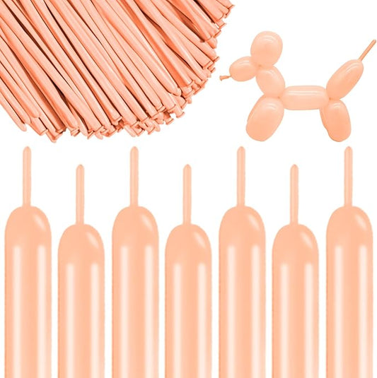 260 Long Balloons 100 Pack Pastel Orange Twisting Animal Balloons Thickening Latex Modeling Long Magic Balloons for Animal Model Weddings Birthdays Festival Party Decorations