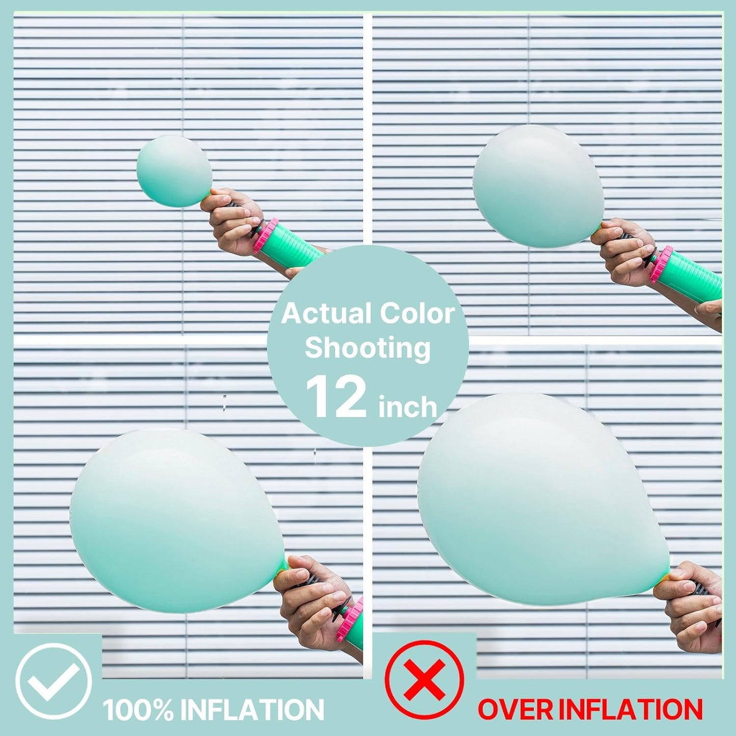 PartyWoo Teal Balloons 50 pcs 5 Inch Small Mini Pastel Teal Turquoise Peppermint Mint Balloons for Graduation Gender Reveal Baby Shower Wedding Anniversary Birthday Party Decorations Mint-Q03