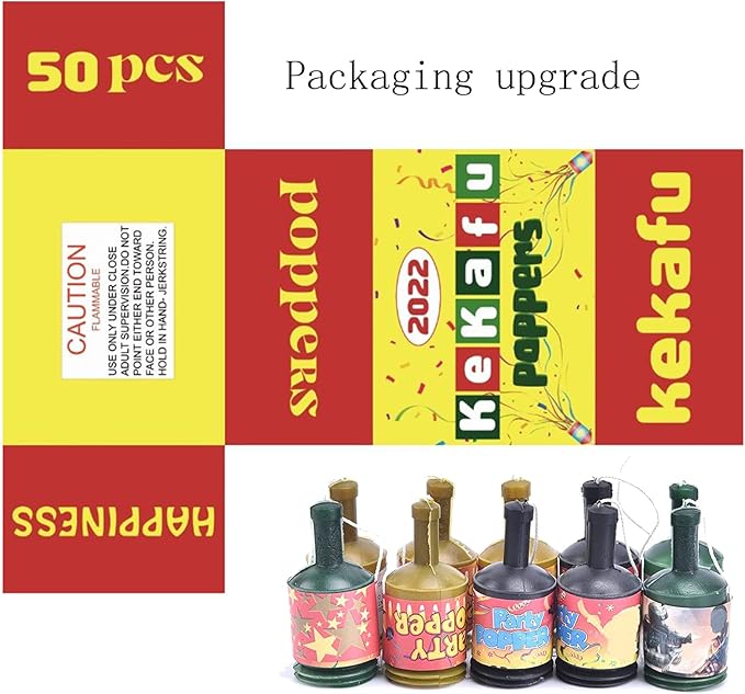 50Pcs Mini Confetti Party Poppers for Wedding, Birthday, Graduation, Baby Shower - Safe Kids' Fun Party Supplies, Christmas & Halloween Decorations