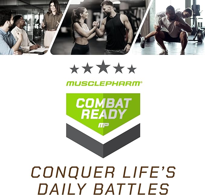 MusclePharm Combat Ready Protein Bar, Cinnamon Roll High Protein Bars, Combat Cravings, Fuel Performance & Meet Energy Demands, 20g Protein from Whey Protein, 3g Fiber, Gluten Free, 4 Bars