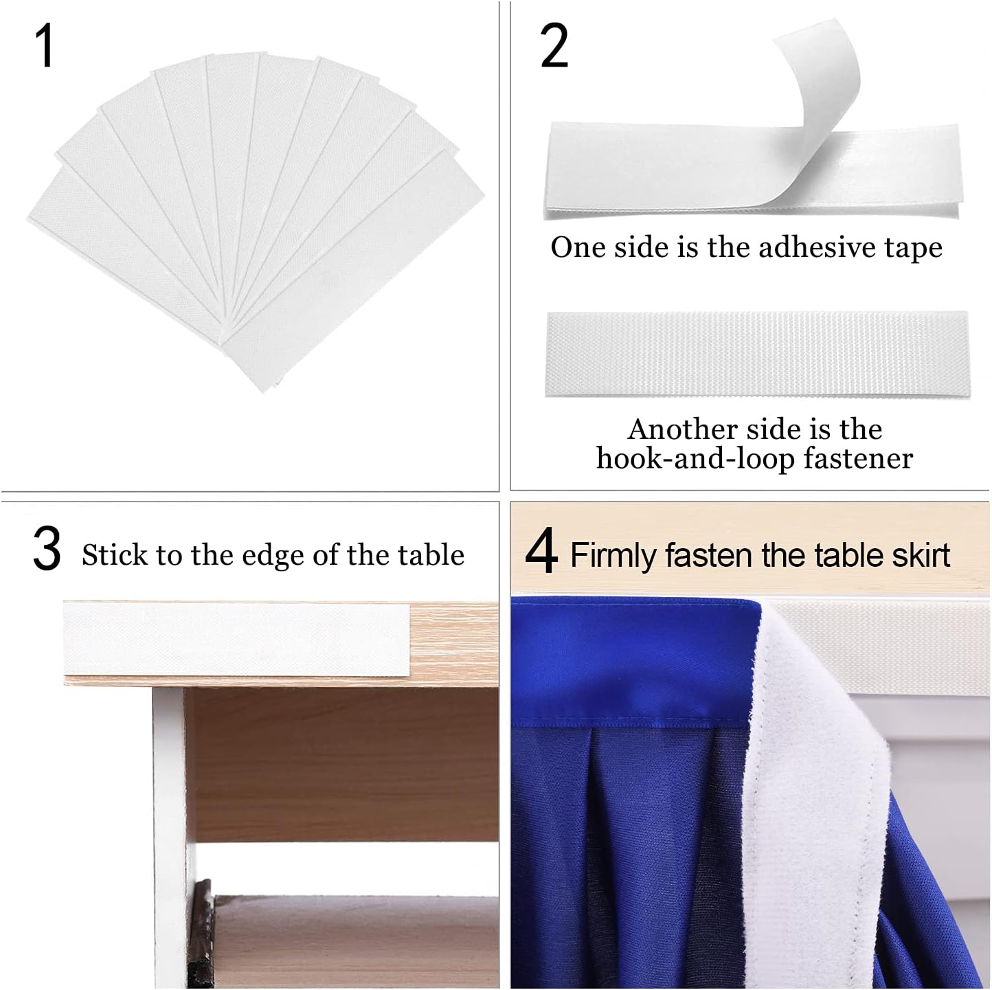 17ft Royal Blue Table Skirt Rectangle Table Polyester Pleated Table Skirt Desk Skirt for Teacher Desk Dorm Ruffle Table Skirt Wedding Birthday Party Baby Bridal Shower Banquet Table Decoration