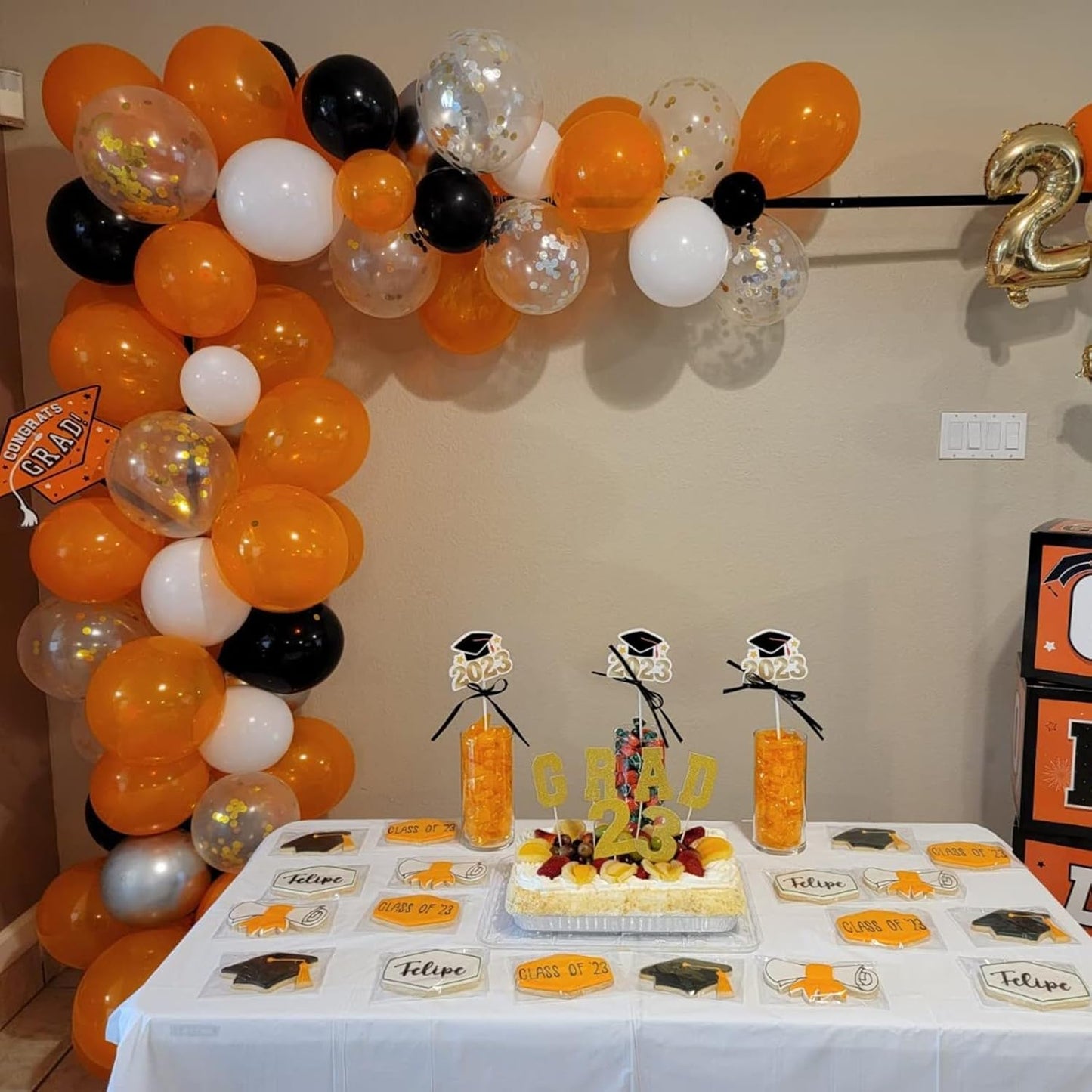 Orange Black Balloons Orange White Sliver Balloons Graduation Decorations 60pcs 12inch Metallic Silver Confetti Latex Balloon for Arch Helium Basketball Birthday Party Halloween Supplies