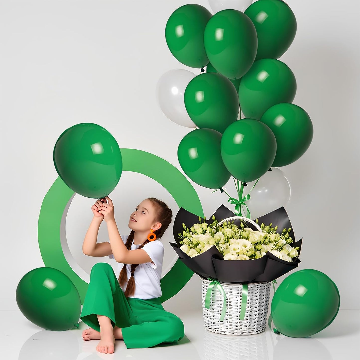 Dark Green Balloons 100 Pack 12 Inch Forest Green Latex Balloons for Hunter Emerald Graduation Christmas Jungle Birthday Party Decorations
