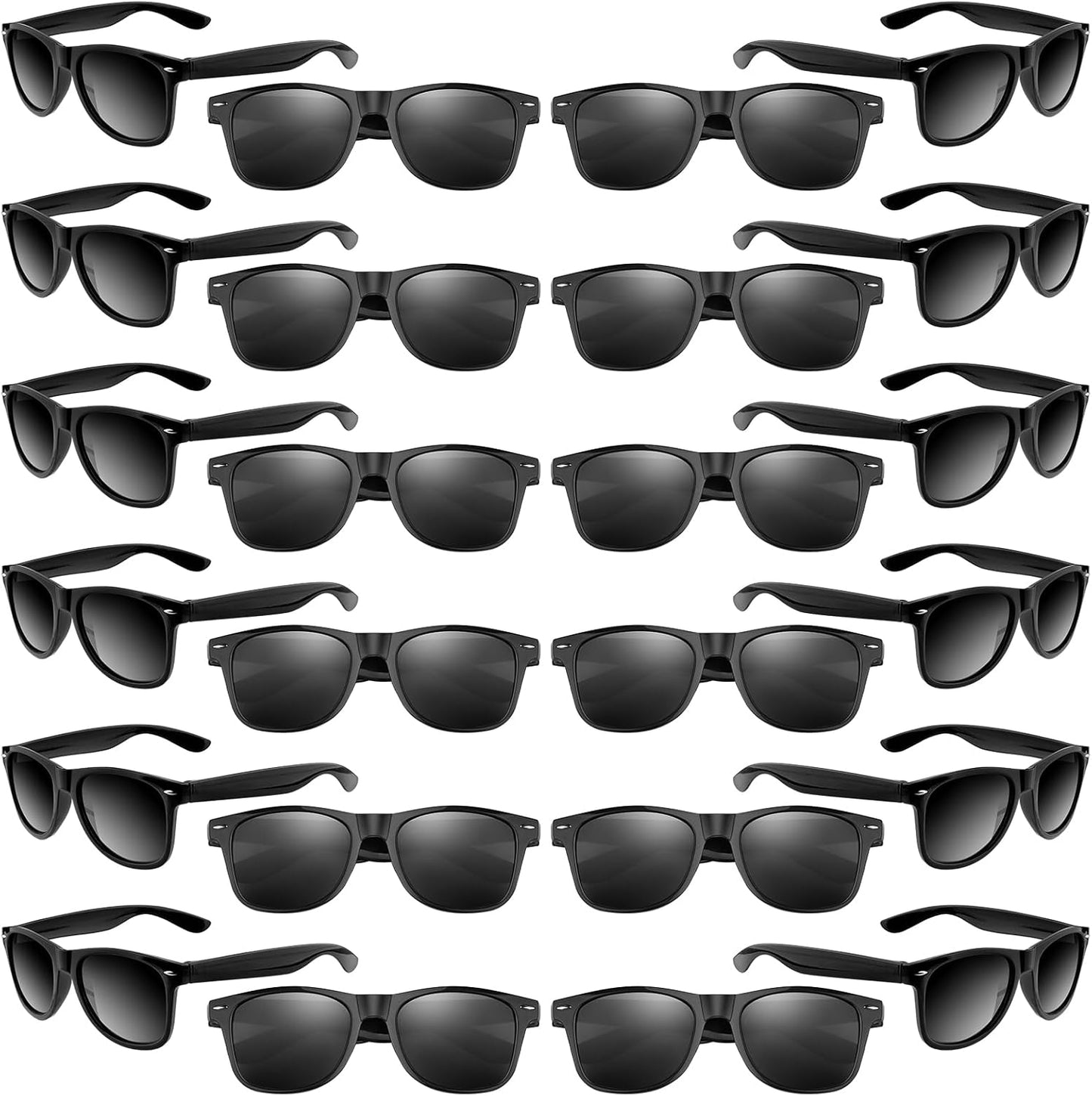 ASTARON Black Sunglasses Bulk, 6/12/24/48 Pack Sunglasses Party Favors for Summer Beach Pool Birthday Wedding Party Supplies