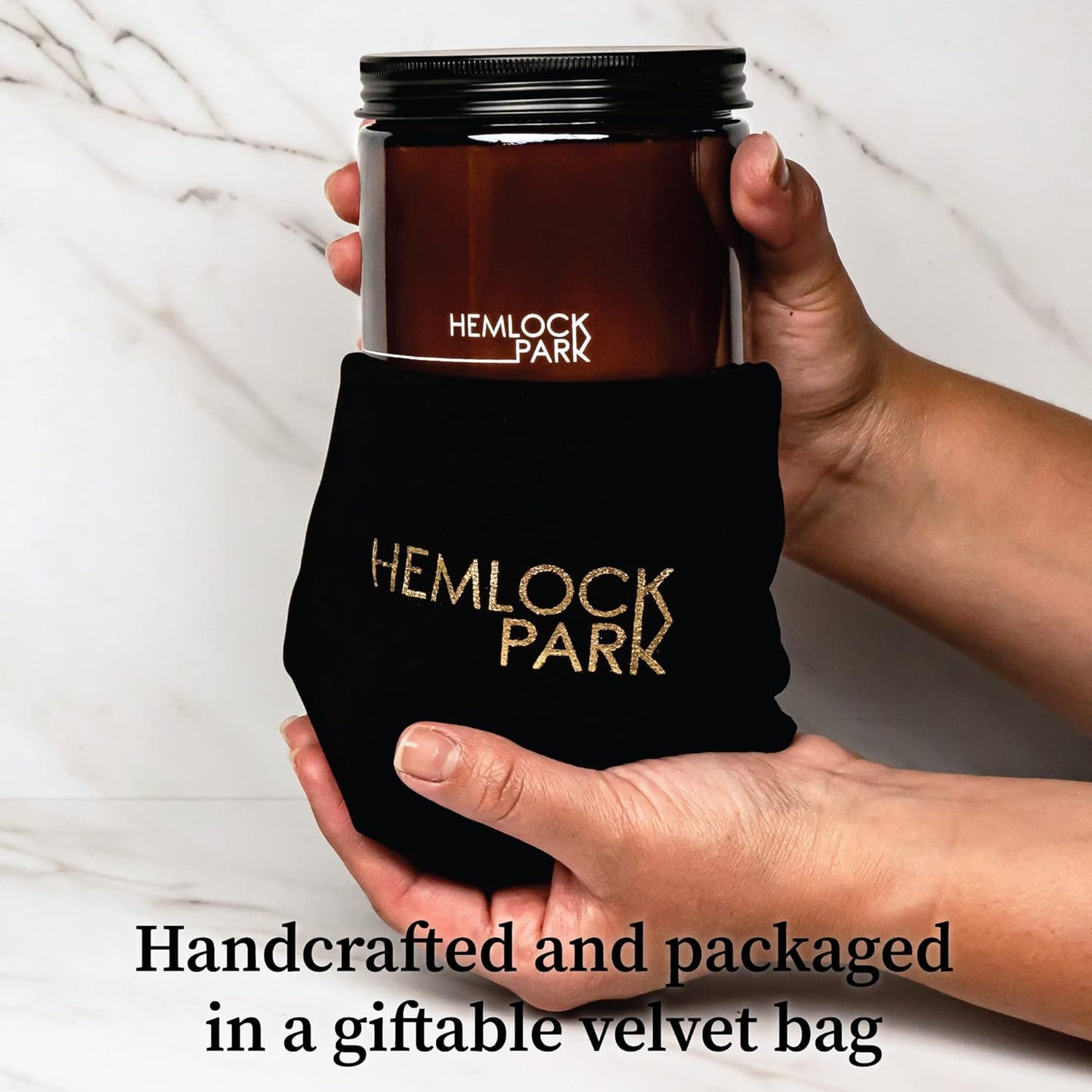 Hemlock Park Crackling Wood Wick Candle Handcrafted with Natural Coconut Wax (Large 16 oz, Eucalyptus Mint)