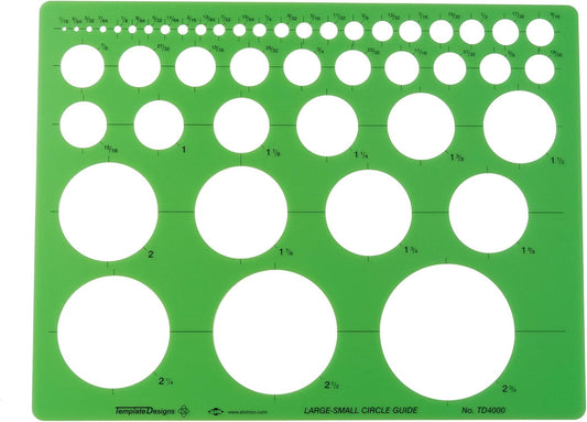 ALVIN, TD4000, Circle Guide Template, Drawing and Drafting Tool for Art, Architecture and Drafting 8.625 inches x 11.125 inches x .030 inches