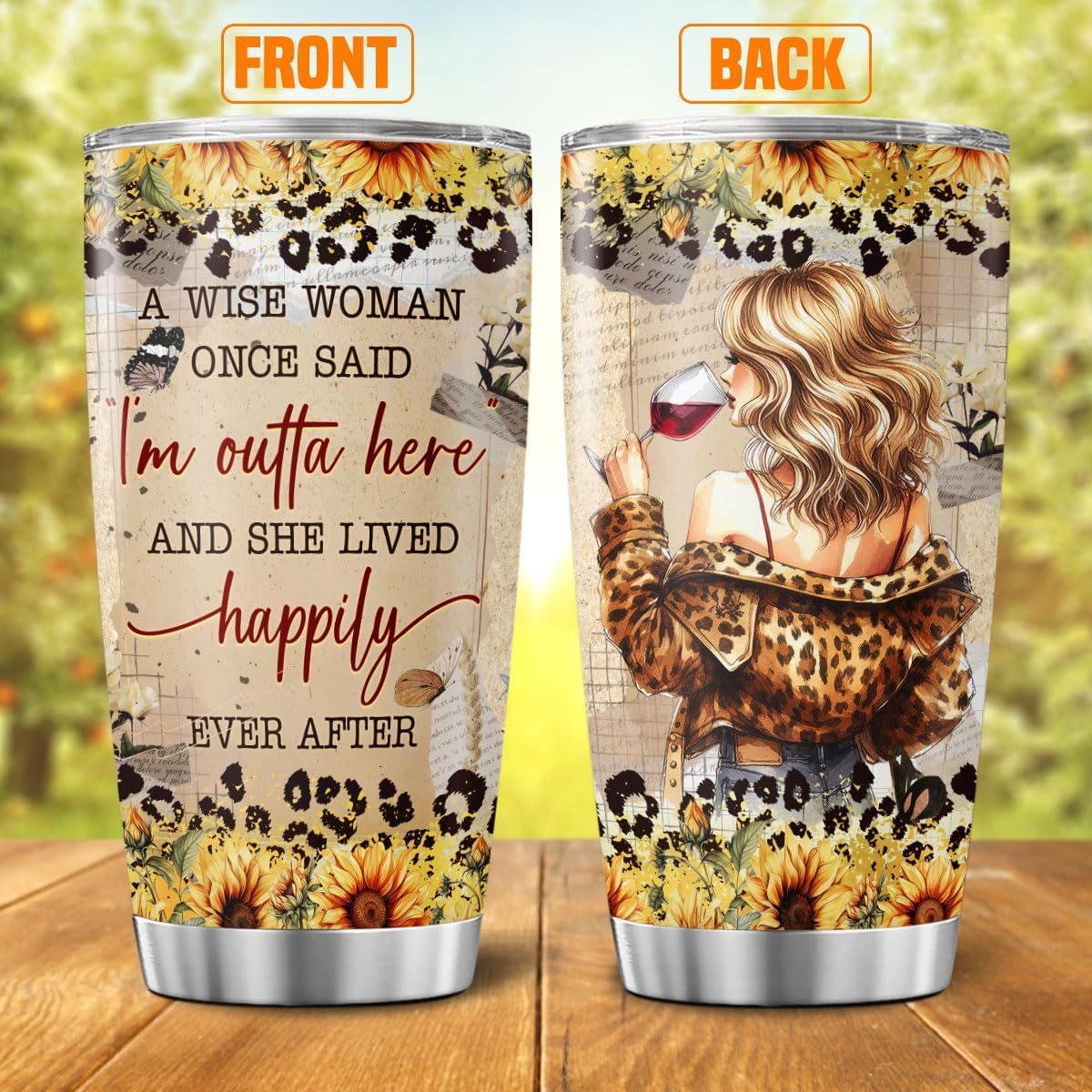 Retirement Gifts for Women 2025, A Wise Woman Once Said I'm Outta Here Cup, 20oz Stainless Steel Tumbler with Floral Wine Design, Funny Goodbye Gift for Coworkers, Friends, Sisters