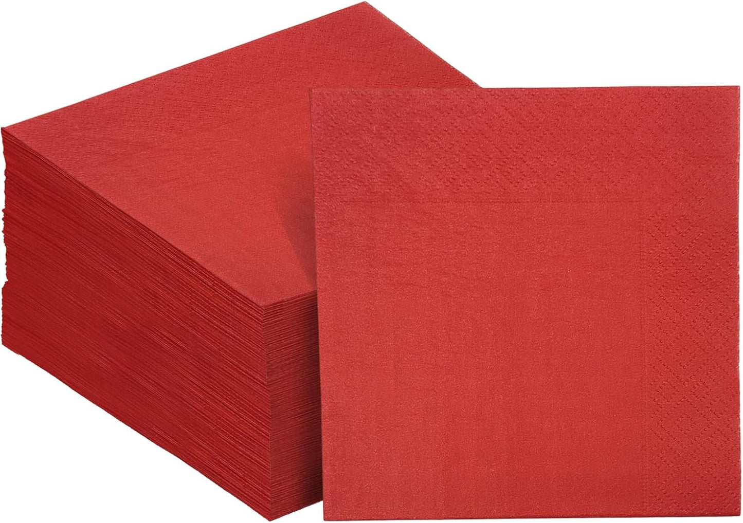 Red Cocktail Napkins 5 * 5inch disposable Beverage Napkin paper for Cocktail, Wedding, Dinner，Birthday Party Dessert Wine Paper Napkins（ 120 Count）