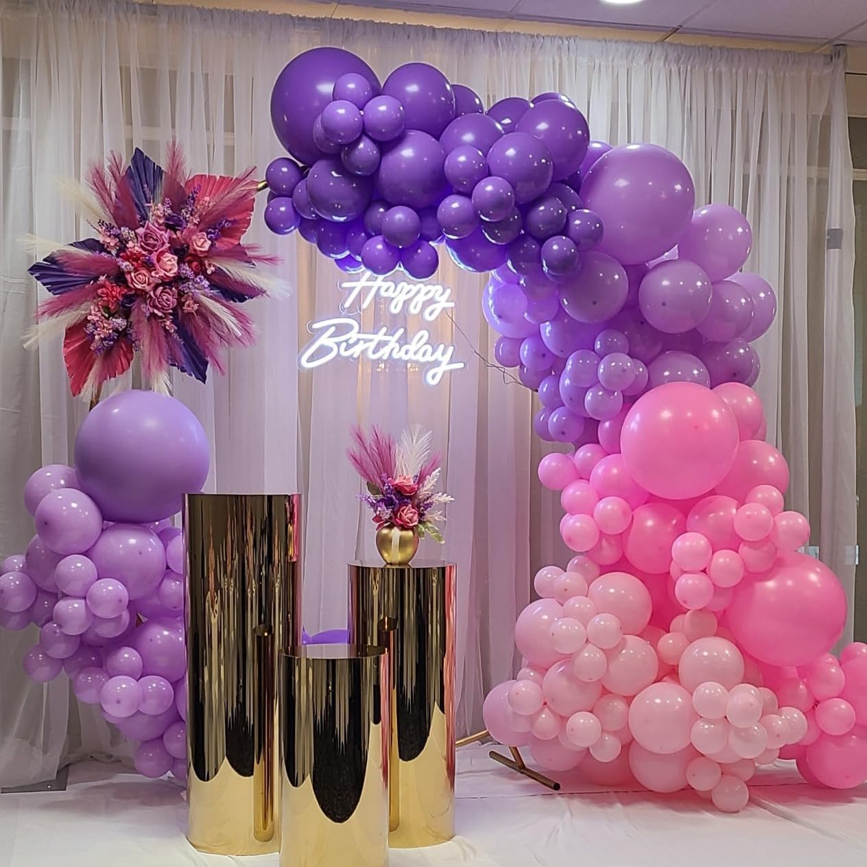 Pink Balloons - 12 inch 100pcs Latex - Round Matte Pink Birthday Balloons with 2 Ribbons for Birthday Wedding Anniversary Baby Shower Gender Reveal Party Decorations