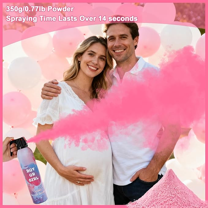 2 Pack Gender Reveal Smoke Bombs – Pink Color Smoke Blasters for Baby Girl Shower, Outdoor Reveal Parties, Long-Lasting Color Smoke Effect for Photos & Videos