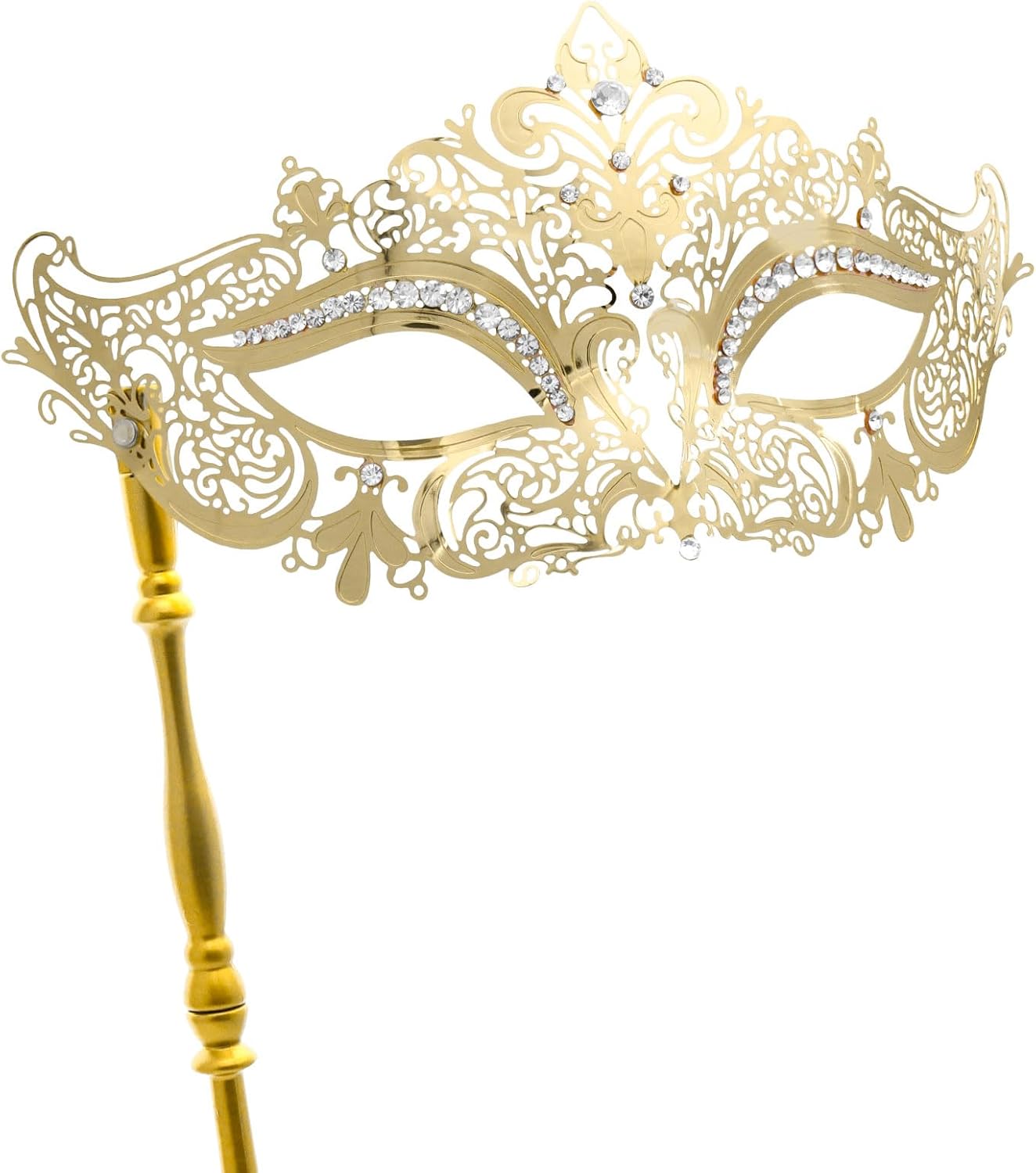 Coddsmz Masquerade Mask with Stick Venetian Mask Mardi Gras Decorations for Womens Halloween Costume Mask
