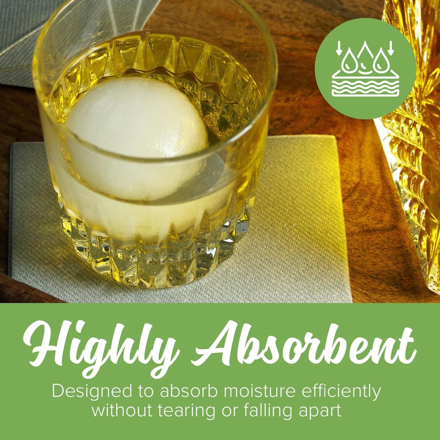 SimuLinen Silver Beverage Napkin - Disposable and Absorbant - Party Napkin/Cocktail napkins - Pack of 100