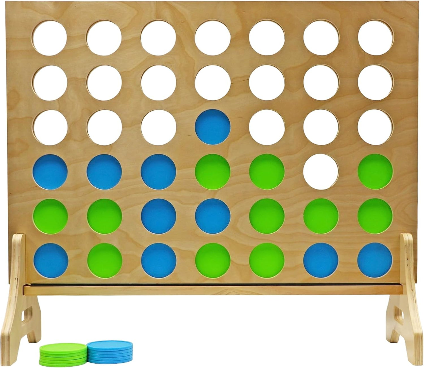 Tailgating Pros Premium Giant Four in a Row with Carrying Case - Jumbo Oversized Outdoor Yard Game - Connect Multiple Pucks in a Row to Win - Many Puck Colors Available!