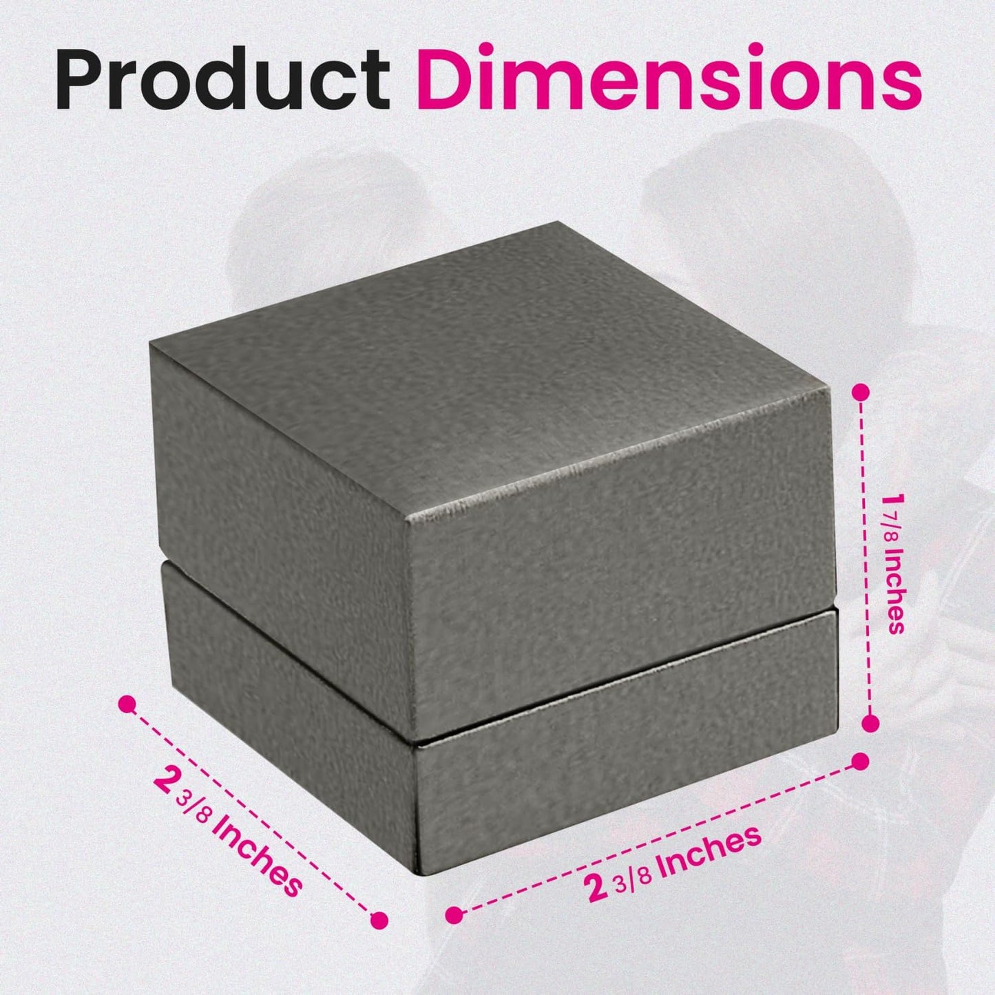 Novel Box Earring Tree Silver Jewelry Box 2.37x2.37x1.87 Inches - Earrings Gift Box for Proposal Wedding Engagement - Faux Leatherette Jewelry Display Box - Gift Presentation Boxes for Earrings