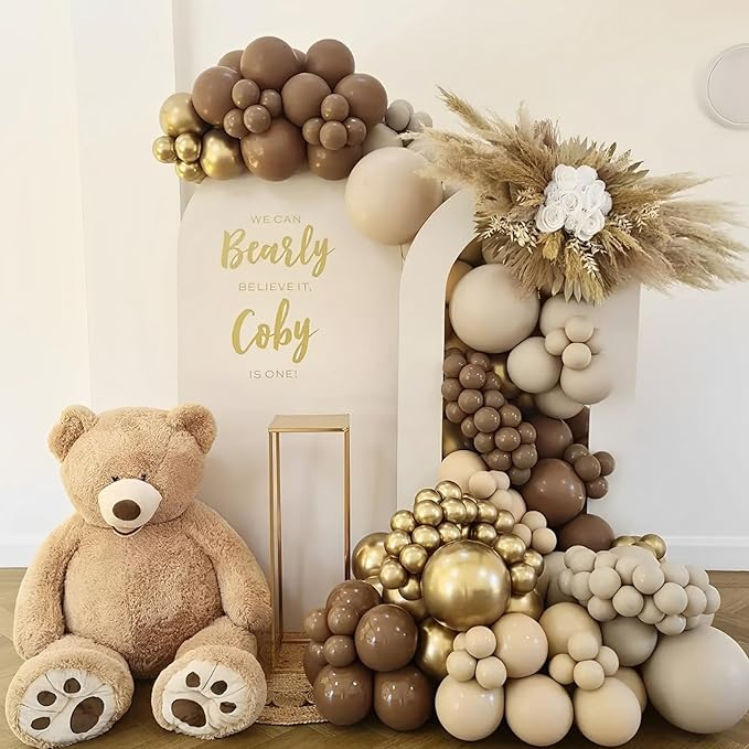 110pcs Brown Balloons 12inch Brown Latex Party Balloons for Graduation, Bear Themed Party, Wedding, Birthday, Bridal Shower, Baby Shower, Anniversary Party Decorations