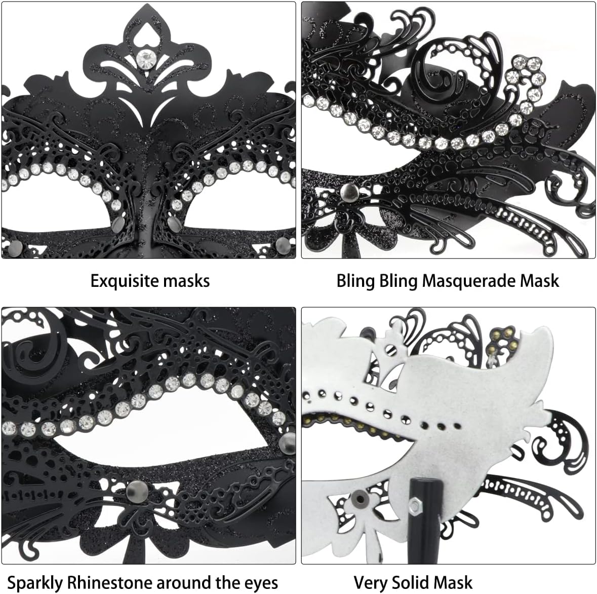 Coddsmz Masquerade Mask with Stick Venetian Mask Mardi Gras Decorations for Womens Halloween Costume Mask