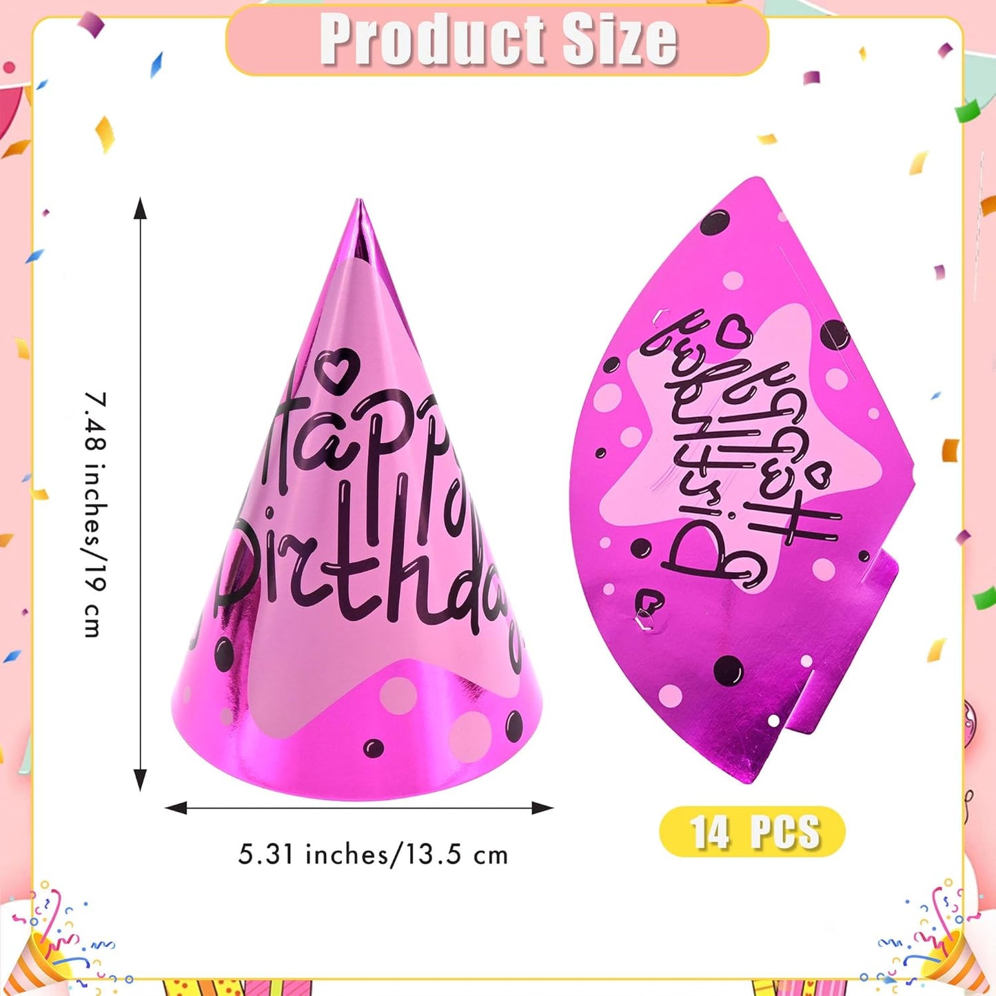 CANREVEL Party Hats for Kids and Adults, Party Supply for Party Decorations, Party Headwear for Birthday Celebration