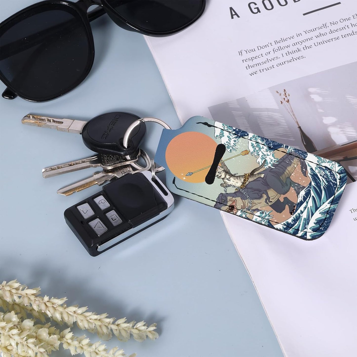 Cute Chapstick Holder Keychain,Lipstick Neoprene Clip-on Lip Balm Holder for Woman