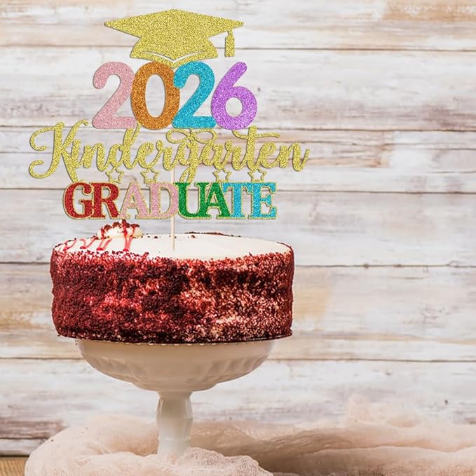 Kindergarten Grad Cake Topper,2026 Graduation Cake Topper,Peace Out Kindergarten Next Stop 1st Grade cake Decorations,2026Kindergarten Graduation Party Decorations Supplies