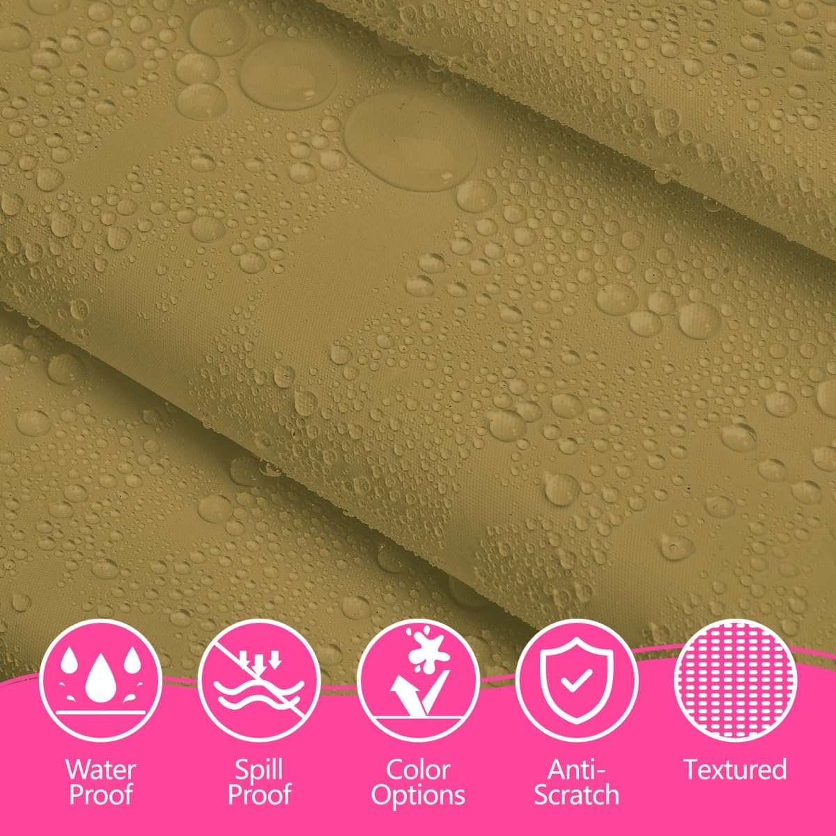 Disposable Plastic Tablecloth Gold 54x108 Inch, 5-Pack Waterproof Rectangular Table Cover for Parties, Picnics, Dining Protection