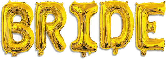 32 Inch Bride Balloons, Gold Bride To Be Balloon For Bridal Shower Decor,Bachelorette Party Decorations, Engagement Party Supplies